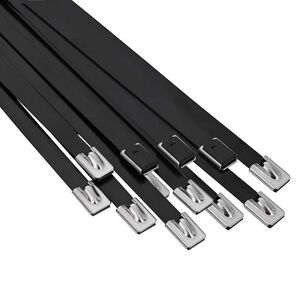 vidaXL Viazac&iacute; p&aacute;s na k&aacute;ble 12 ks 7,9 x 800 mm Čierna