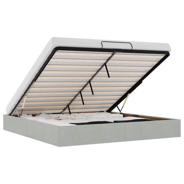 VidaXL Osmansk&yacute; r&aacute;m postele Bez matraca Svetlosiv&aacute; 180x200 cm Zamat