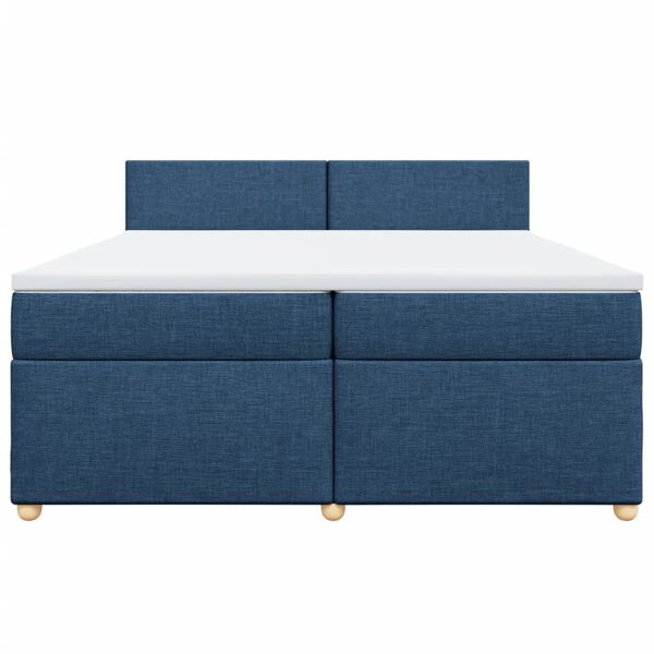 vidaXL Boxspring posteľ s matracom modr&aacute; 200x200 cm l&aacute;tka