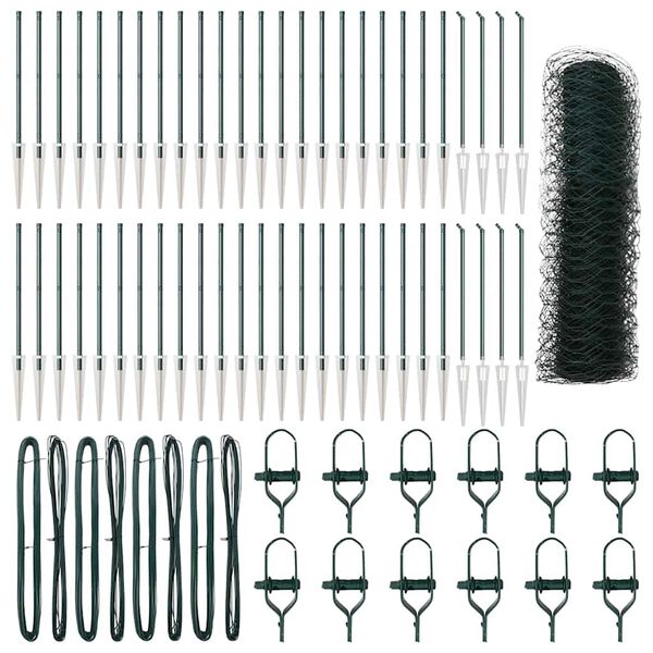 vidaXL Stĺp na plot. Zelen&aacute; 100 x 0,6 m (36 mm sieť) Ocel a PVC