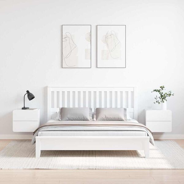 vidaXL Nočn&yacute; stol&iacute;k 2 pcs Biela 39 x 34 x 33 cm Borovicov&yacute; mas&iacute;v