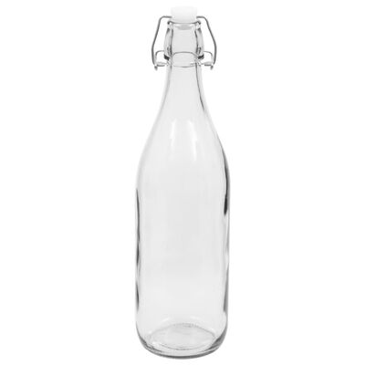 vidaXL Sklenené fľaše s pákovým uzáverom 12 ks 1 L