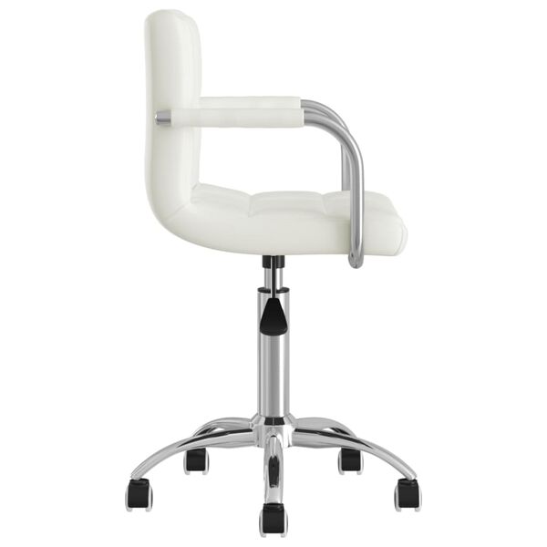 vidaXL Otočn&eacute; jed&aacute;lensk&eacute; stoličky 4 ks biele umel&aacute; koža