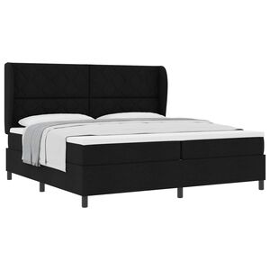 vidaXL Posteľ s pružinov&yacute;m r&aacute;mom s matracmi Čierna 200 x 200 cm l&aacute;tka
