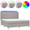 vidaXL Posteľ boxsping s matracom a LED bledosiv&aacute; 160x200 cm l&aacute;tka