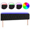 vidaXL Čelo postele s LED čierne 180x7x78/88 cm zamat