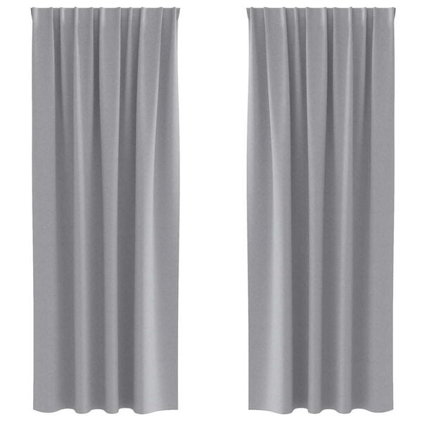 vidaXL Záclony na zatemnenie s krúžkami 2 pcs Svetlosivá 245 x 140 cm