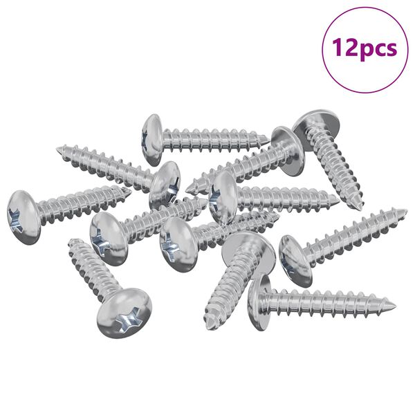 vidaXL Drevo skrutky 12 pcs Strieborn&aacute; M3,5 x 20 mm Oceľ