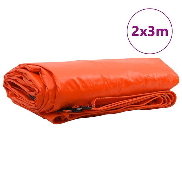 vidaXL Tarpaulin 650g / m² Oranžová 2 x 3 m Plátno s PVC povrchom