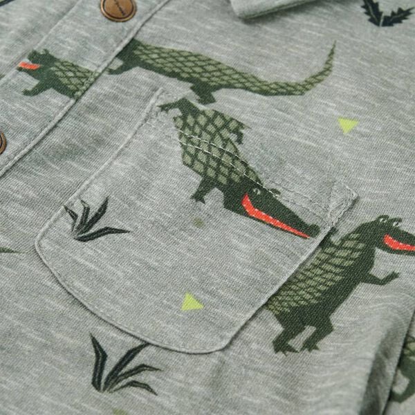 Detská košeľa svetlá kaki melanž 128