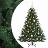 vidaXL Umel&yacute; vianočn&yacute; stromček s vianočn&yacute;mi guľami 150 cm 150 LED