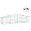 vidaXL Obl&uacute;kov&yacute; gabionov&yacute; k&ocirc;&scaron; 10 ks 200x50x40/60 cm pozinkovan&eacute; železo