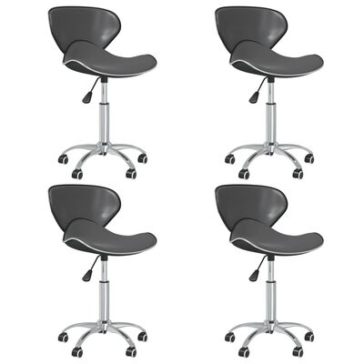 vidaXL Otočné jedálenské stoličky 4 ks sivé umelá koža