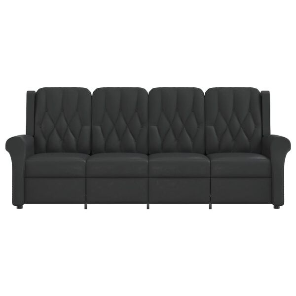 vidaXL 4-miestne sklápacie masážne kreslo, čierne, lesklá umelá koža