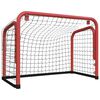 vidaXL Hokejov&aacute; br&aacute;nka a sieť červeno-čierna 68x32x47cm oceľ+polyester