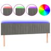 vidaXL Čelo postele s LED bledosiv&eacute; 180x5x78/88 cm zamat