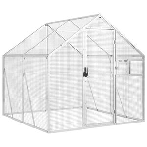 vidaXL Voli&eacute;ra strieborn&aacute; 1,79x2x1,85 m hlin&iacute;k