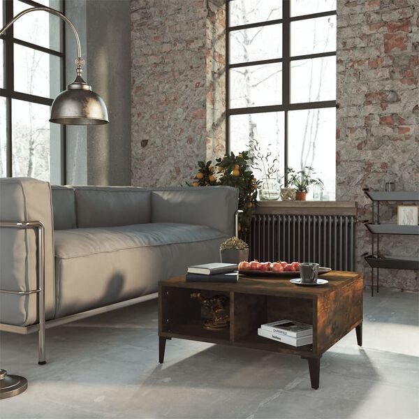 vidaXL Konferenčn&yacute; stol&iacute;k dymov&yacute; dub 60x60x30 cm drevotrieska