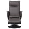 vidaXL Mas&aacute;žne skl&aacute;pacie kreslo s podnožkou siv&eacute; umel&aacute; koža