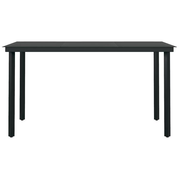 vidaXL 7-dielna záhradná jedálenská súprava sivá a čierna