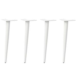 vidaXL Nohy konferenčn&eacute;ho stol&iacute;ka, kužeľovit&yacute; tvar, 4 ks, biele, 30-31 cm, oceľov&eacute;
