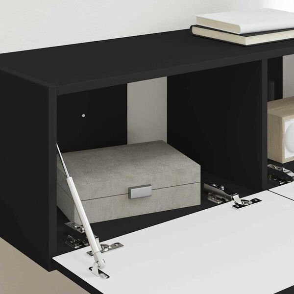 vidaXL TV n&aacute;stenn&aacute; skriňa N&aacute;stenn&yacute; 2 pcs Čierna 98 x 31 x 29,5 cm