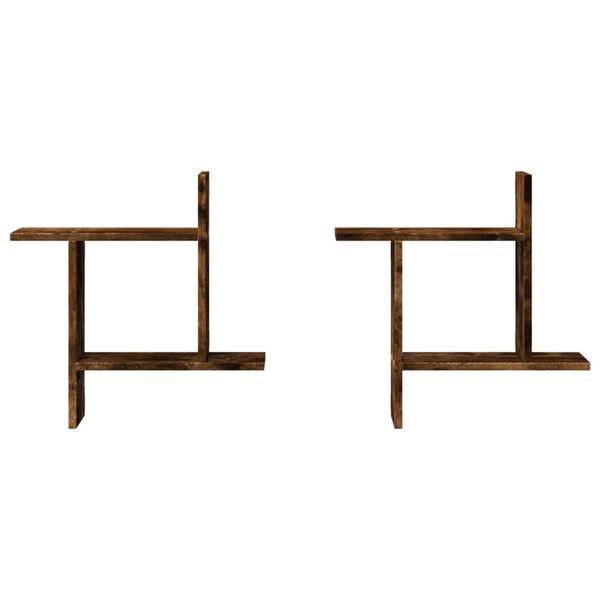 vidaXL N&aacute;stenn&eacute; police 2 ks dymov&yacute; dub 50x12x50 cm kompozitn&eacute; drevo