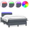 vidaXL Posteľn&yacute; r&aacute;m boxspring s matracom a LED tmavosiv&yacute; 120x210 cm zamat