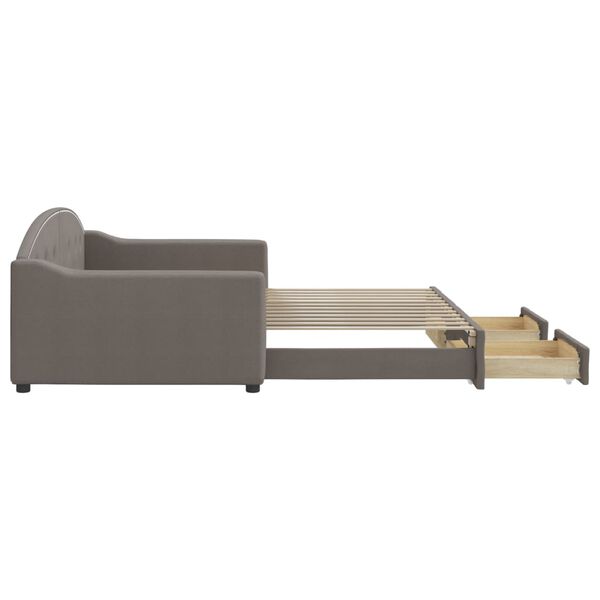 vidaXL Rozkladacia denn&aacute; posteľ so z&aacute;suvkami sivohned&aacute; 100x200cm l&aacute;tka