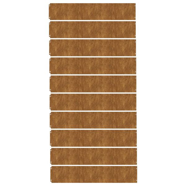 vidaXL Obruby na trávnik 10 ks 20x103 cm pružná korténová oceľ