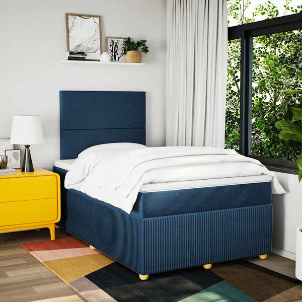 vidaXL Boxspring posteľ s matracom modr&aacute; 120x200 cm l&aacute;tka