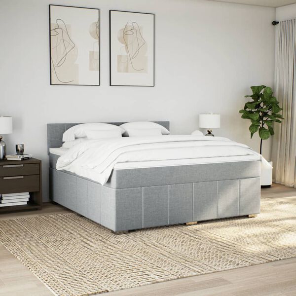 vidaXL Boxspring posteľ s matracom bledosiv&aacute; 180x200 cm l&aacute;tka