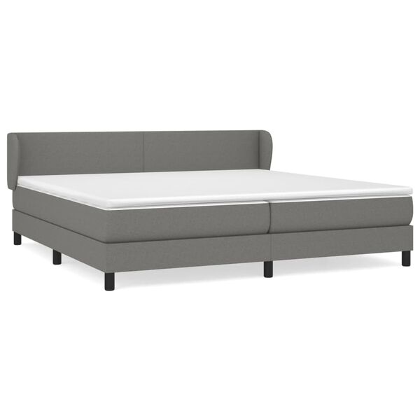 vidaXL Boxspring posteľ s matracom tmavosiv&aacute; 200x200 cm l&aacute;tka
