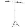 vidaXL Stojan na fotopozadie v tvare T čierny 151x60x(70-200) cm