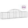 vidaXL Obl&uacute;kov&yacute; gabionov&yacute; k&ocirc;&scaron; 14 ks 200x30x40/60 cm pozinkovan&eacute; železo