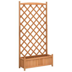 vidaXL Kvetin&aacute;č s mriežkou hned&yacute; 90x35x180 cm mas&iacute;vne jedľov&eacute; drevo