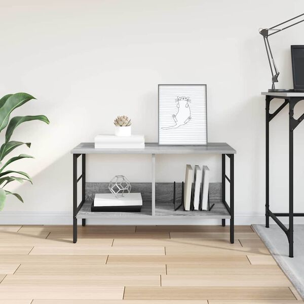 vidaXL Reg&aacute;l na knihy Siv&yacute; Sonoma 82 x 32 x 47 cm Kompozitn&eacute; drevo