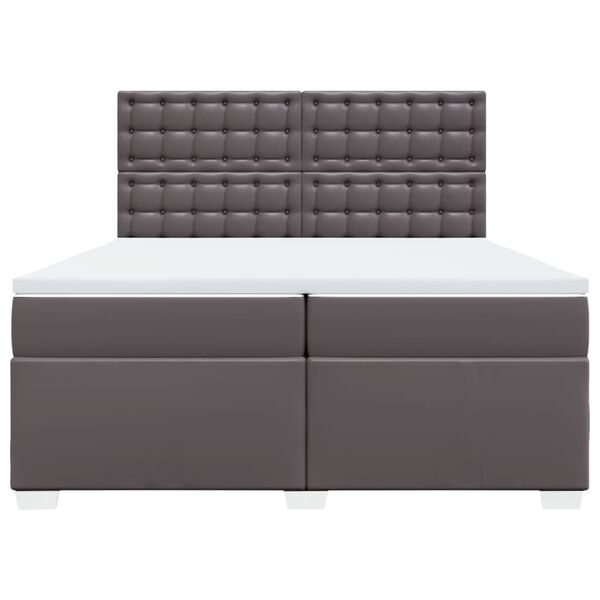 vidaXL Boxspring posteľ s matracom sivá 200x200 cm umelá koža