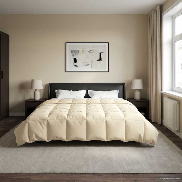 vidaXL Letn&aacute; prikr&yacute;vka &Scaron;nurovan&yacute; Kr&eacute;mov&aacute; 200 x 220 cm Mikrovl&aacute;kno