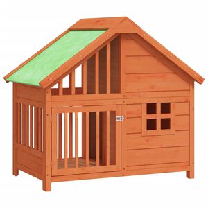 vidaXL Koterec pre psa hned&yacute; 96x60,5x87 cm borovicov&yacute; mas&iacute;v