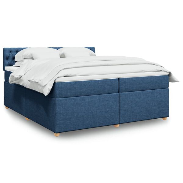 vidaXL Boxspring posteľ s matracom modr&aacute; 200x200 cm l&aacute;tka