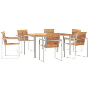 vidaXL Súpravajedálenskéhonábytkudozáhrady 7 pcs Solidný teak
