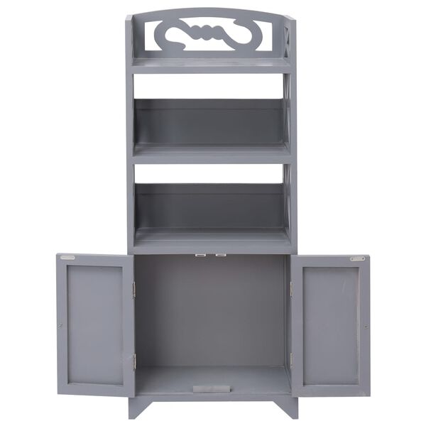 vidaXL Skrinka do kúpeľne, sivá 46x24x116 cm, drevo paulovnie