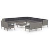 vidaXL 14-dielna z&aacute;hradn&aacute; sedacia s&uacute;prava s podložkami polyratan siv&aacute;