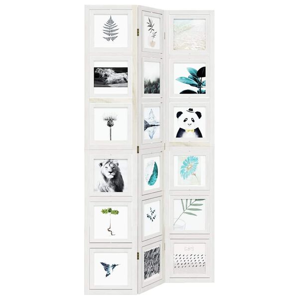 vidaXL Paraván 3 panely biely masívne drevo paulovnie