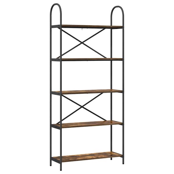 vidaXL Reg&aacute;l na knihy Dymov&aacute; dub 80 x 30 x 183 cm Kompozitn&eacute; drevo