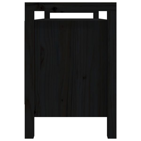 vidaXL Lavica do predsiene čierna 110x40x60 cm masívna borovica