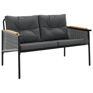 vidaXL Z&aacute;hradn&aacute; lavica s vank&uacute;&scaron;mi 116 cm čierna oceľ