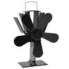 vidaXL Teplom poh&aacute;ňan&yacute; ventil&aacute;tor na krb s 5 lopatkami čierny
