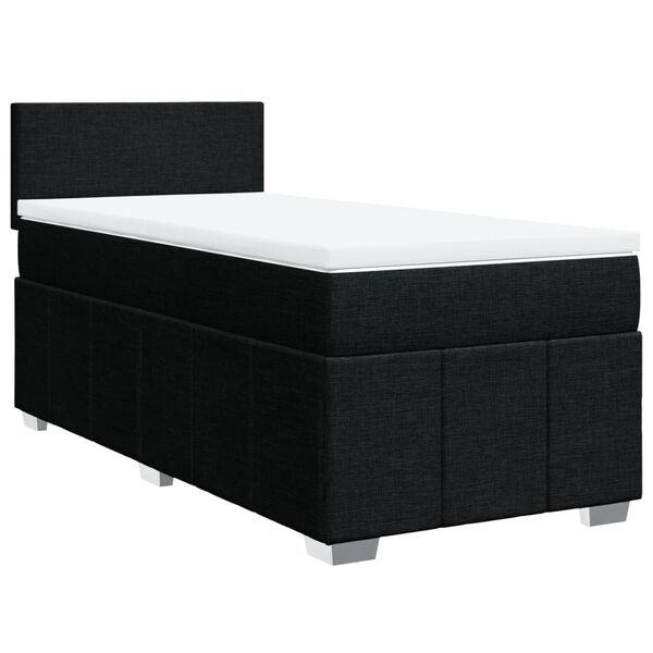 vidaXL Posteľn&yacute; r&aacute;m boxspring s matracom čierny 90x200 cm l&aacute;tka